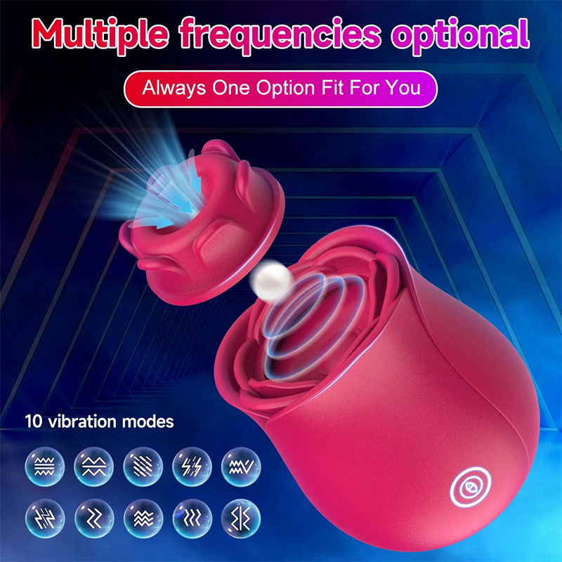 Wondebliss Rose 2-in-1 Massager - 10 Customizable Vibration Modes