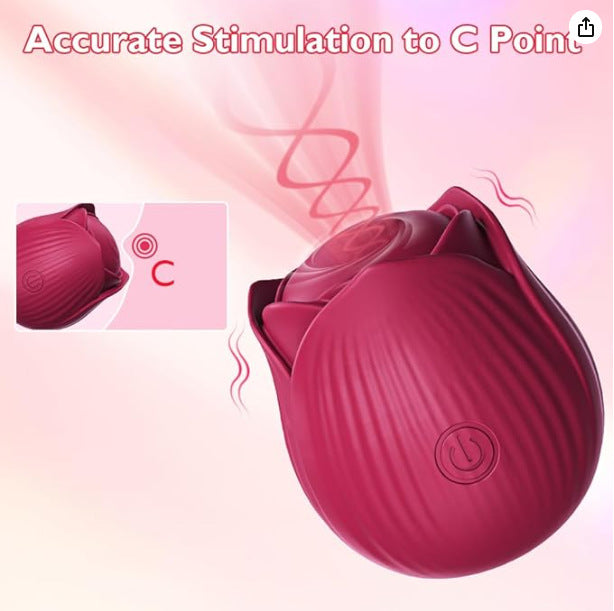 Wondebliss Rose 2-in-1 Sucking Massager Precise Stimulation - Ergonomic Rose Design