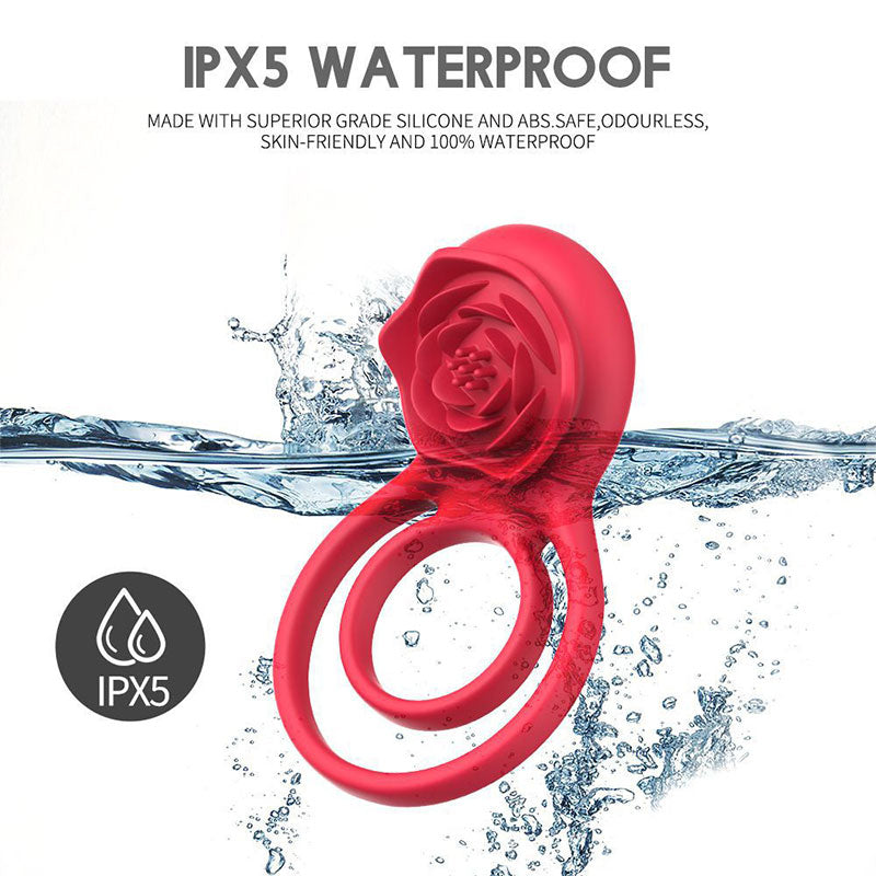 WONDEBLISS Rose Gen 1 dual-ring vibrating cock ring 100% waterproof test