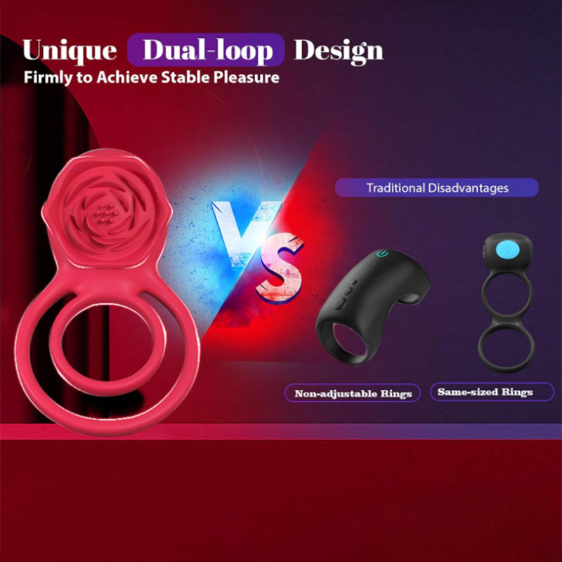 WONDEBLISS Rose Gen 1 dual-ring vibrating cock ring dual-ring structure detail