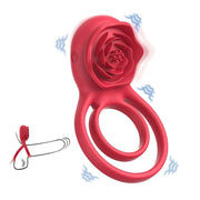 WONDEBLISS Rose Gen 1 dual-ring vibrating cock ring red wearing demonstration