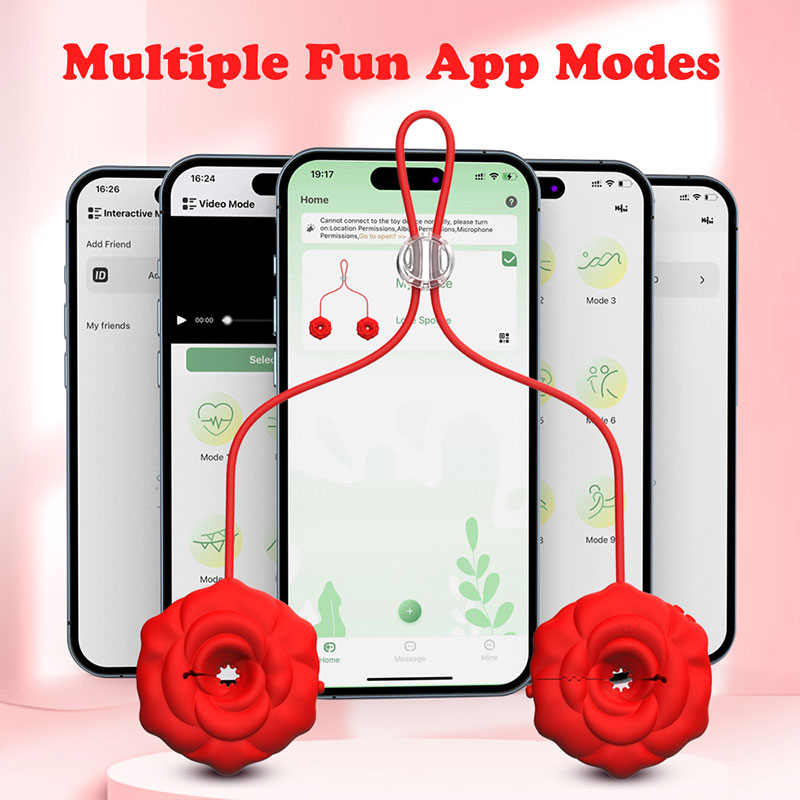 WONDEBLISS Rose nipple massager APP multi-fun modes demonstration