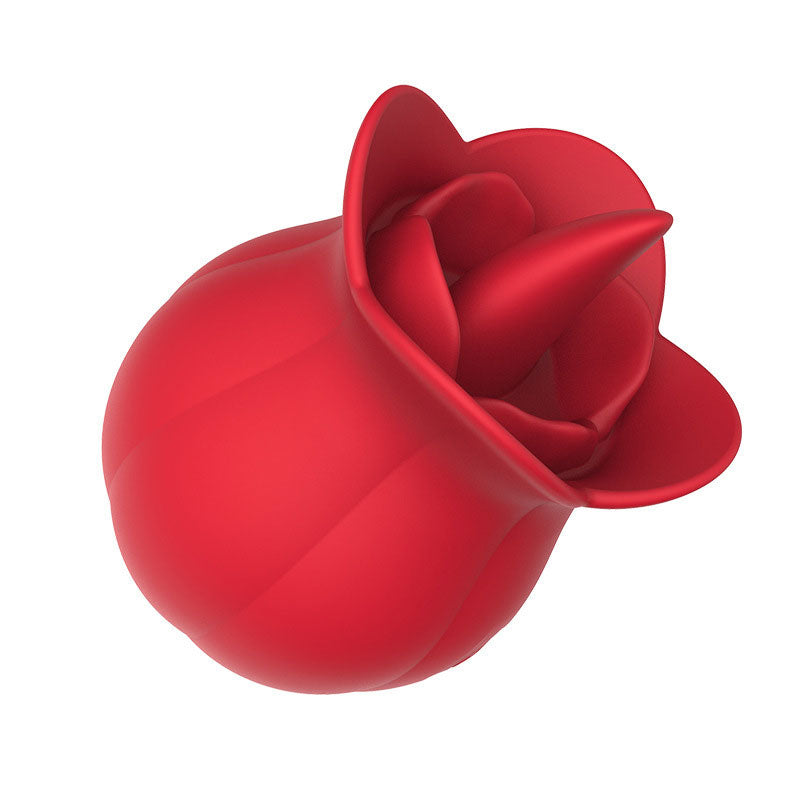 Wondebliss Rose Pumpkin 2nd Gen Tongue Massager Red - Side View, Ergonomic Design