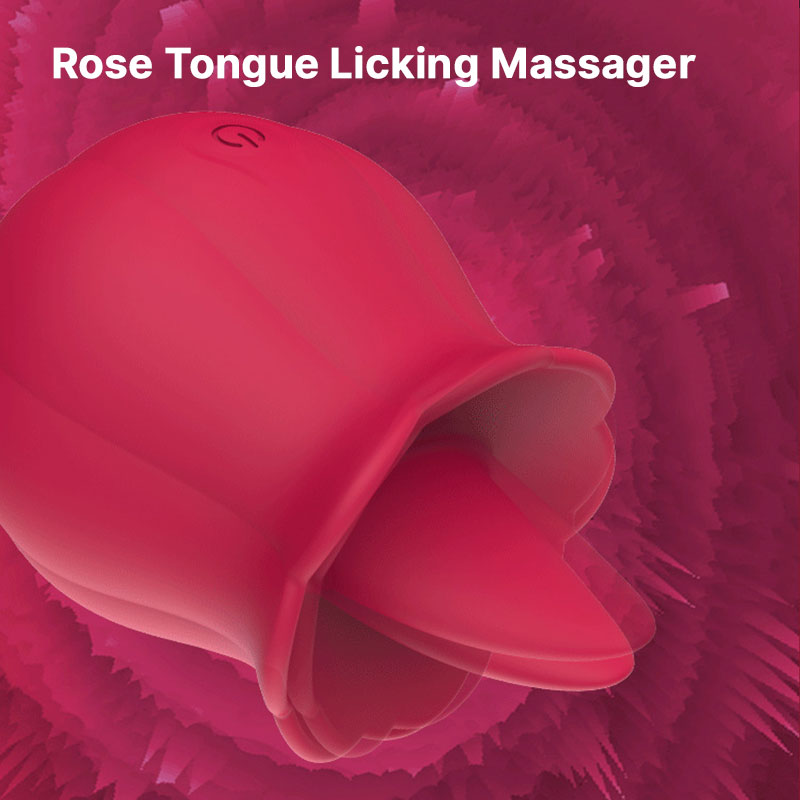 Wondebliss Rose Pumpkin Tongue Massager - Soft Licking Texture Detail, Gentle Stimulation