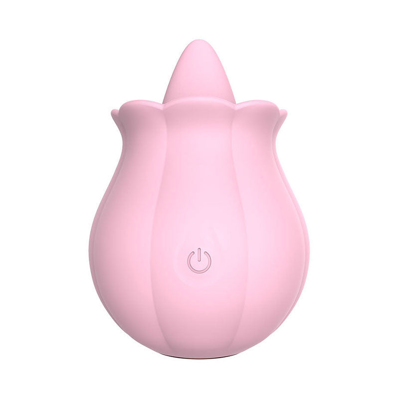 Wondebliss Rose Pumpkin Tongue Massager Pink - 10 Vibration Modes, Easy to Clean