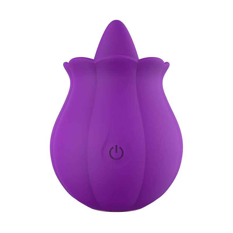 Wondebliss Rose Pumpkin Tongue Massager Purple - Magnetic Charging, Waterproof