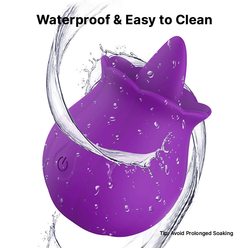 Wondebliss Rose Pumpkin Tongue Massager Waterproof - Easy to Clean, Shower-Safe