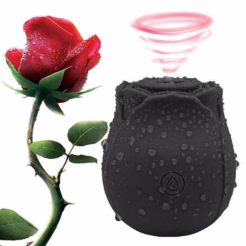 Wondebliss Rose Sucking Massager Black - Front View