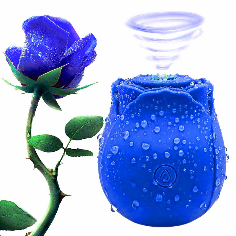 Wondebliss Rose Sucking Massager Dark Blue - Front View