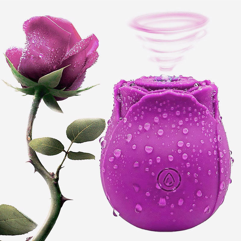 Wondebliss Rose Sucking Massager Purple - Front View