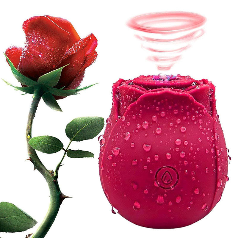Wondebliss Rose Sucking Massager Red - Front View