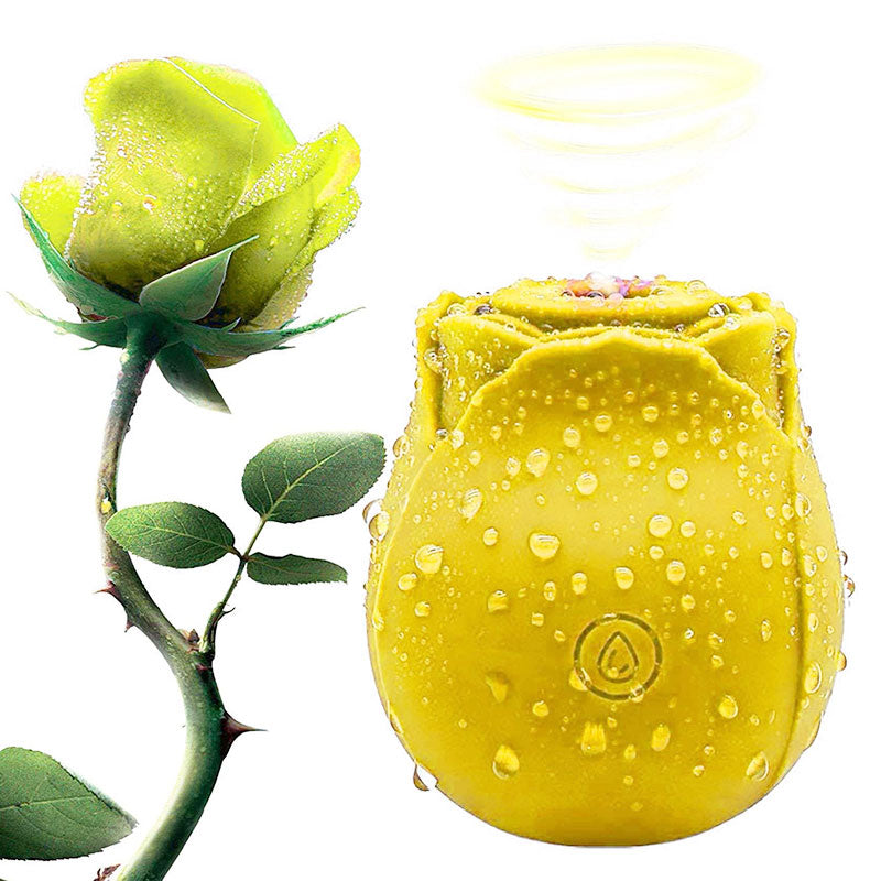 Wondebliss Rose Sucking Massager Yellow - Front View