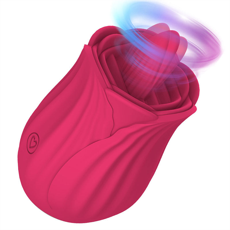 Wondebliss Rose Tongue Licking Massager Tongue Close-Up - Realistic Licking Simulation Detail