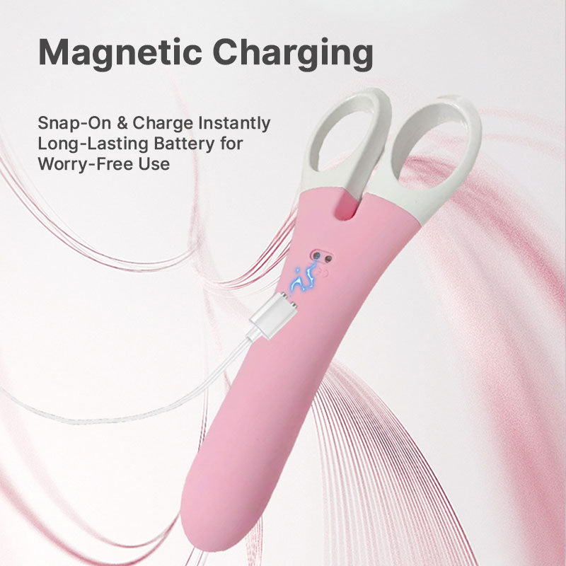 WONDEBLISS Scissor clitoral vibrator magnetic charging cable detail