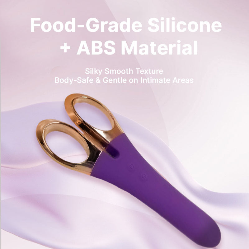 WONDEBLISS Scissor clitoral vibrator food-grade silicone texture detail