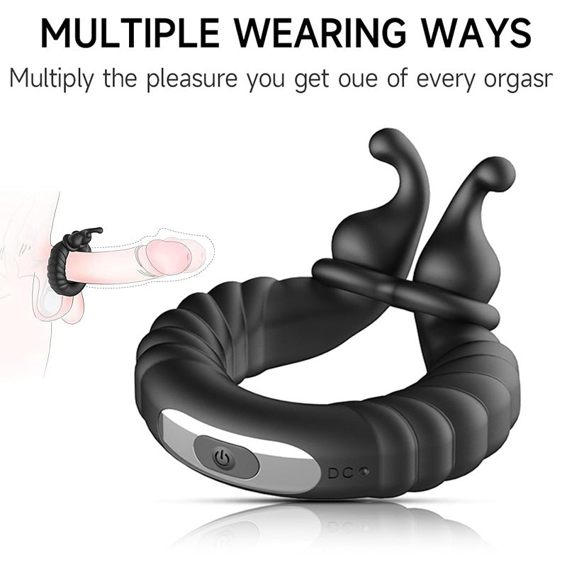 WONDEBLISS Snail vibrating cock ring side view design detail