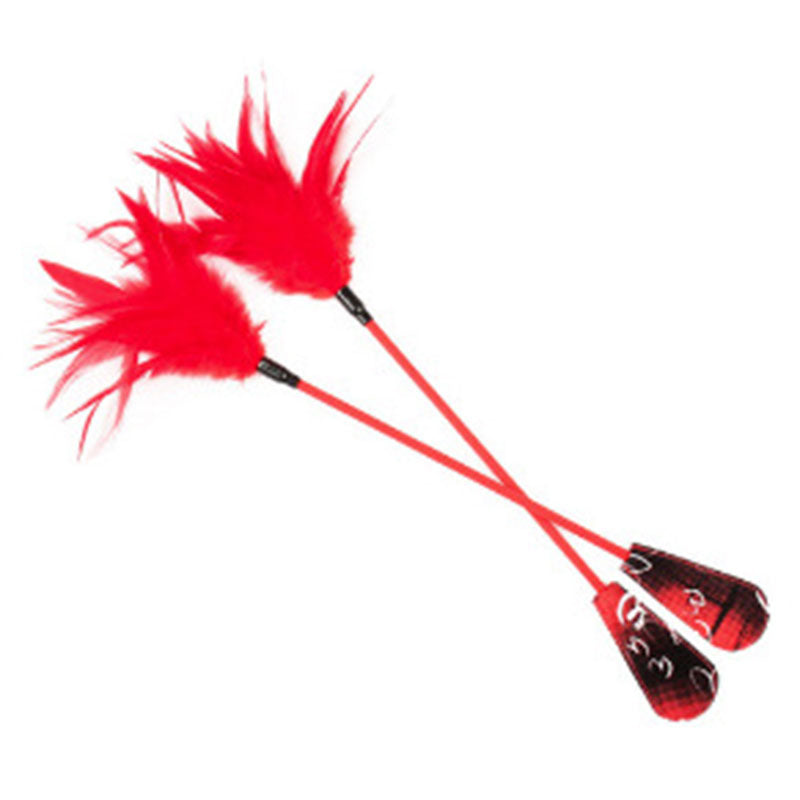 Wondebliss red canvas feather spanking paddle full product view