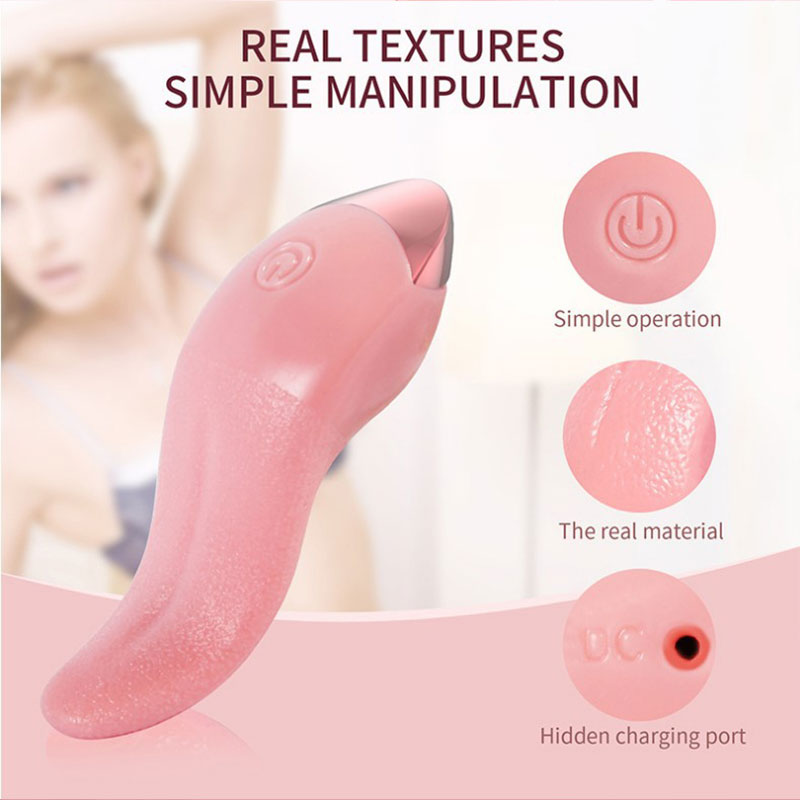 Wondebliss Tongue Vibrator, 10-Speed Real Texture | Warming & Whisper-Quiet