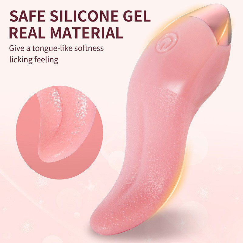 Wondebliss Tongue Vibrator, 10-Speed Real Texture | Warming & Whisper-Quiet