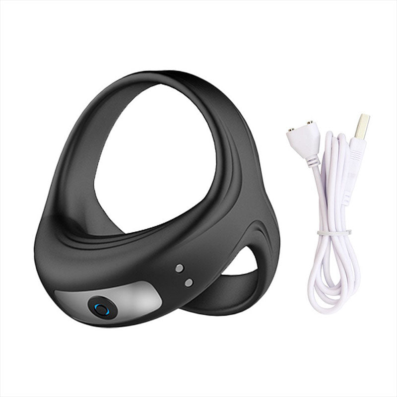 WONDEBLISS Triangle vibrating cock ring black color front main product photo