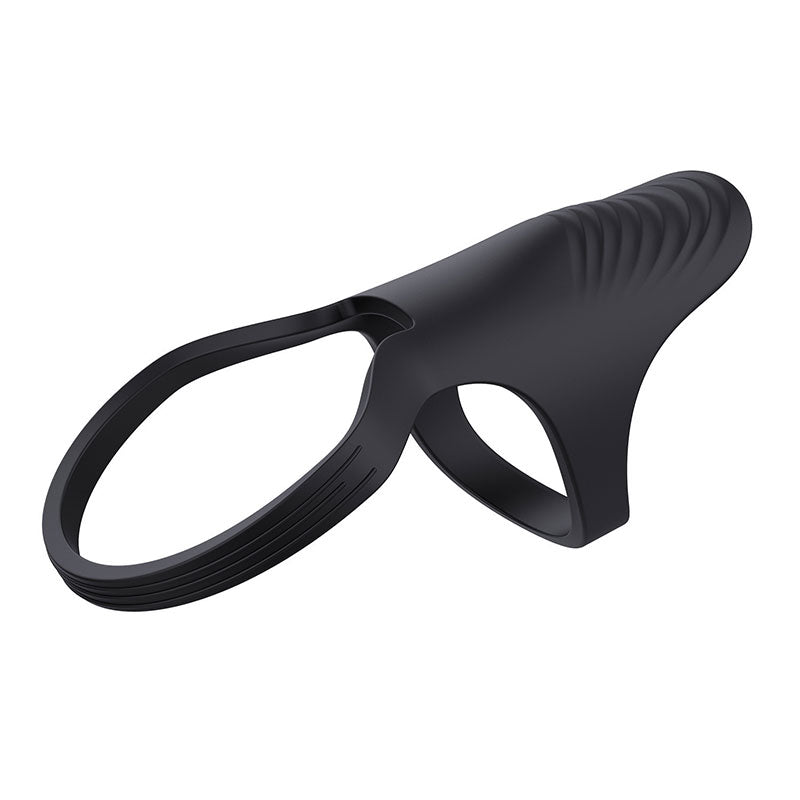WONDEBLISS Triangle cock ring black color front main product photo