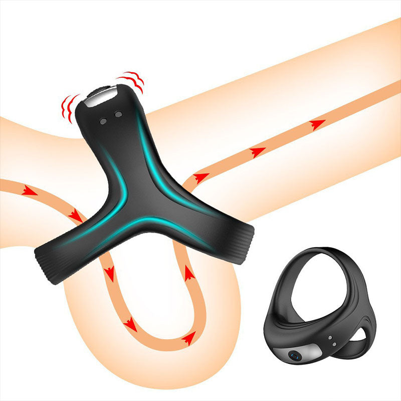 WONDEBLISS Triangle vibrating cock ring wearing guide demonstration
