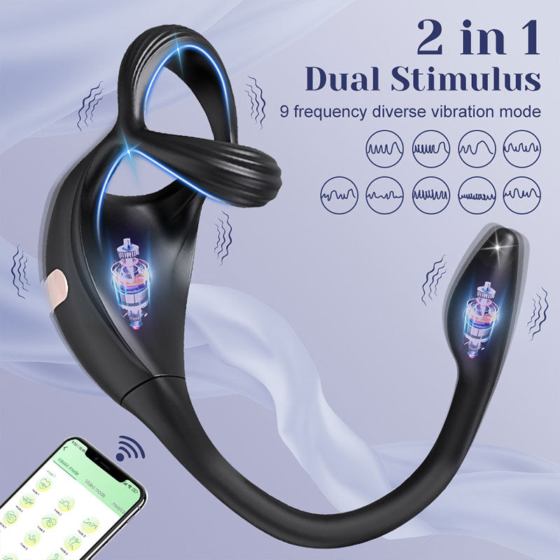 WONDEBLISS Triple Ring 2-in-1 vibrating cock ring dual stimulation detail