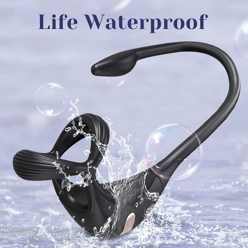 WONDEBLISS Triple Ring 2-in-1 vibrating cock ring IPX6 waterproof splash-proof test