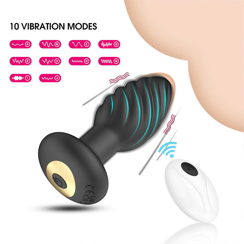 WONDEBLISS Twist Anal Plug 10 vibration modes chart