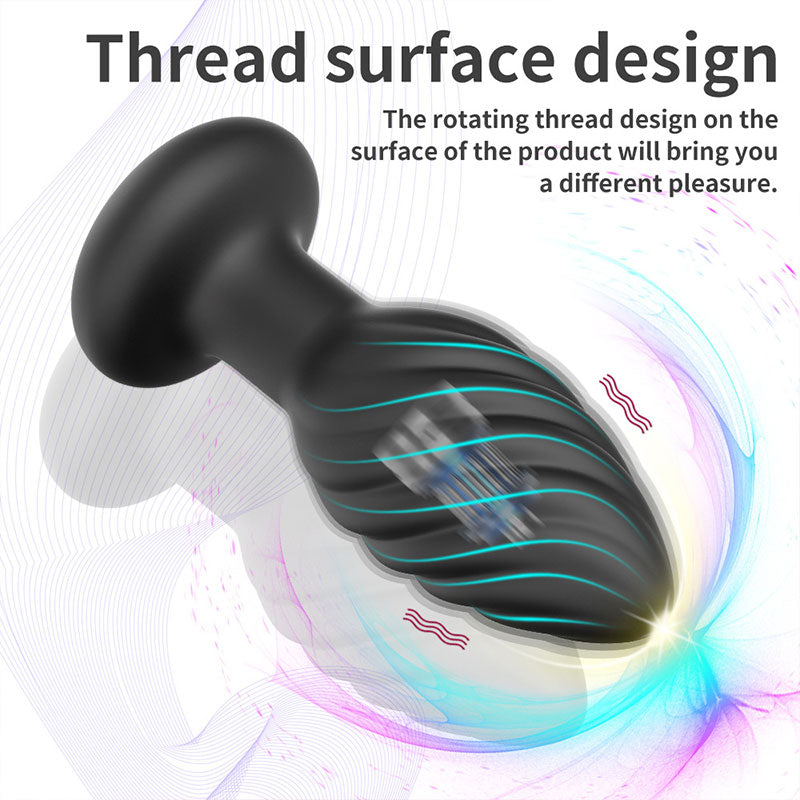 WONDEBLISS Twist Anal Plug threaded spiral surface texture