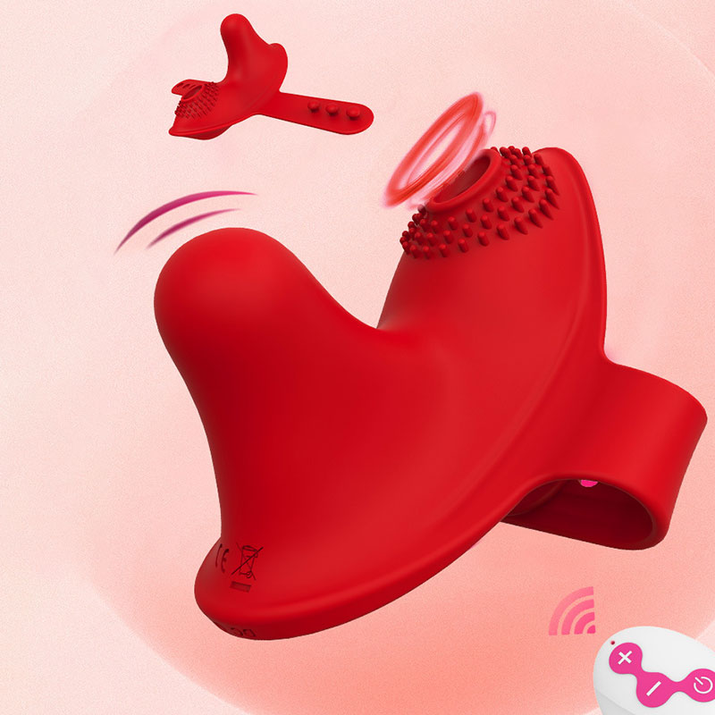 WONDEBLISS Watch-Shape wearable clitoral massager with wireless remote control red