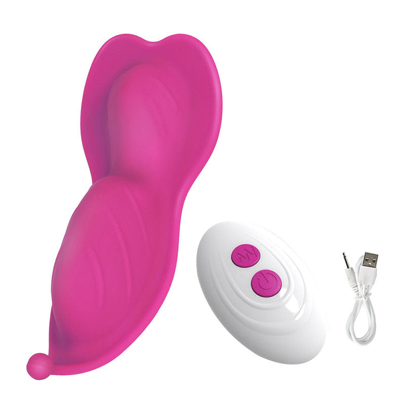 WONDEBLISS Wave Flower wearable clitoral massager in fuchsia remote control version
