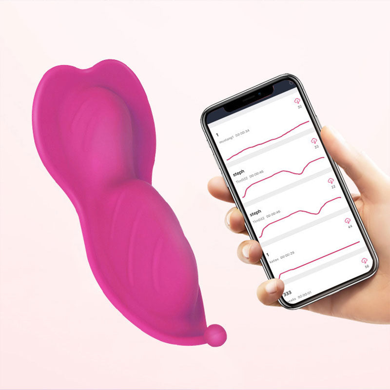 WONDEBLISS Wave Flower wearable clitoral massager in fuchsia app version