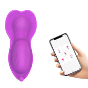 WONDEBLISS Wave Flower wearable clitoral massager in purple app control version