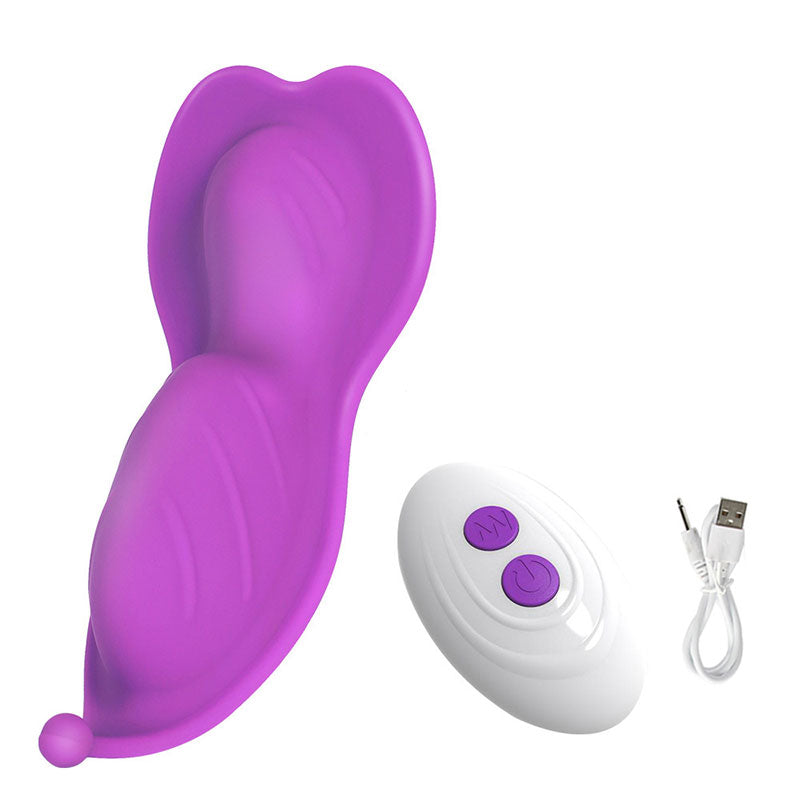 WONDEBLISS Wave Flower wearable clitoral massager in purple remote control version